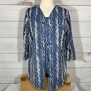 Two Piece Tank & Jacket Chico's Easywear Blue & Grey Size Large/12/Chico’s 2